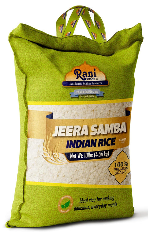 160oz (10lbs) 4.54kg Rani Jeera Samba Indian Rice Cloth Bag ~ All Natural | Gluten Friendly | Vegan | Kosher | Export