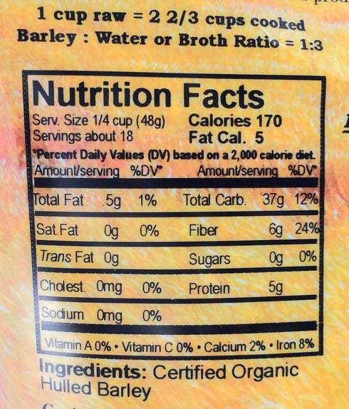 Grain Place Foods 2 lb | Non-GMO Organic Hulled Barley | Made in the USA | Bag