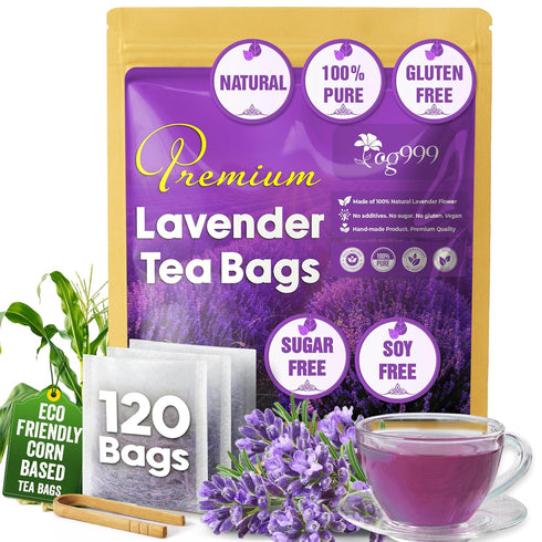 TOG999, Premium 120 Lavender Flower Tea Bags, 100% Natural & Pure. Loose