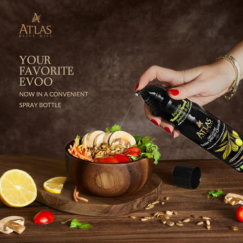 5.4 oz, 2 Pack, Olive Oil Spray by Atlas, Dual Function Olive Oil Cooking Spray and Stream, fl Extra Virgin, Non Stick