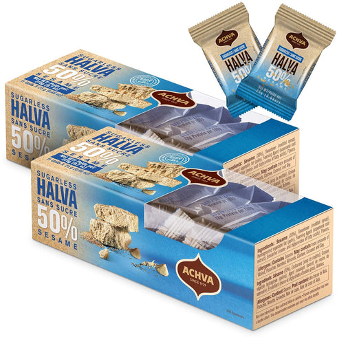 Variety Pack of Halvah Marble, Vanilla, and Walnut Israel Candy Bars Vegan-Friendly,