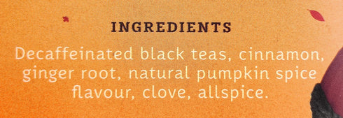 18 Decaffeinated Tea-Pumpkin Spice - - Bag