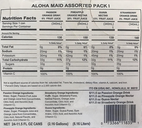 Aloha Maid 11.5-Ounce (Pack 24) Pack) Juice of (Assorted