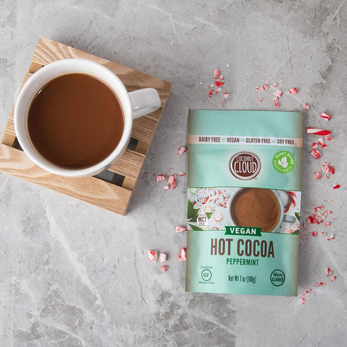 7 oz Coconut Cloud: Dairy-Free Instant Peppermint Hot Cocoa Mix | Vegan, Natural, Delicious, Creamy Chocolate (Made