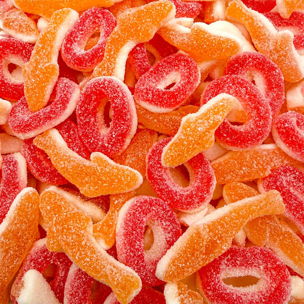 Peach Rings, Gummy Sharks | 2-Pound Bag | Gummy Candy Mix |