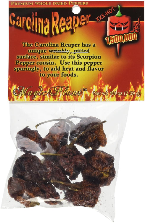 Dried Carolina Reaper Pepper Whole Pods - Magic Plant (1/4 oz.)
