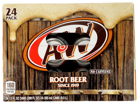12 oz 24 pack A&W Root Beer Soda, fl cans