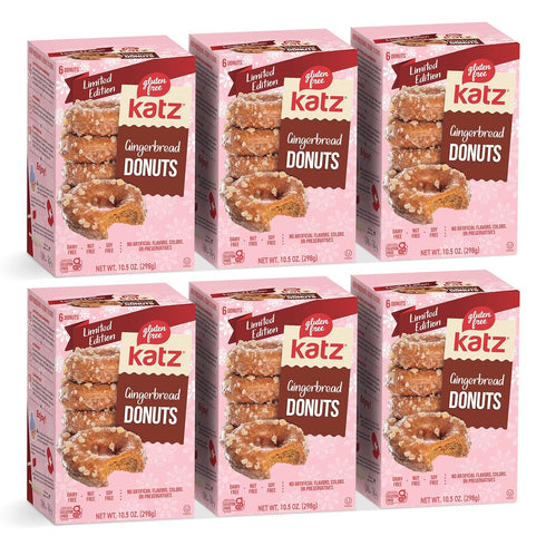 Katz Gluten Free Gingerbread Donuts. Limited Edition. Free of Soy, Sesame, Dairy,