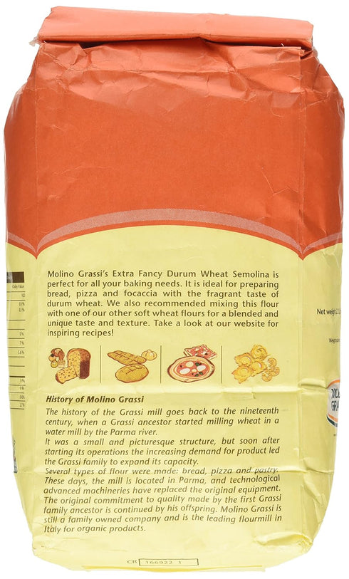 Molino Grassi 2.2 lbs Extra Fancy Durum Wheat Semolina Flour
