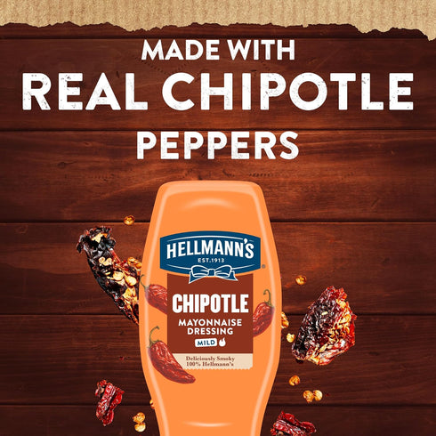 8 Count 11.5 oz Hellmann's Mayonnaise Dressing Mild Chipotle for Tacos, Grilled Chicken Sandwiches & More, with Real