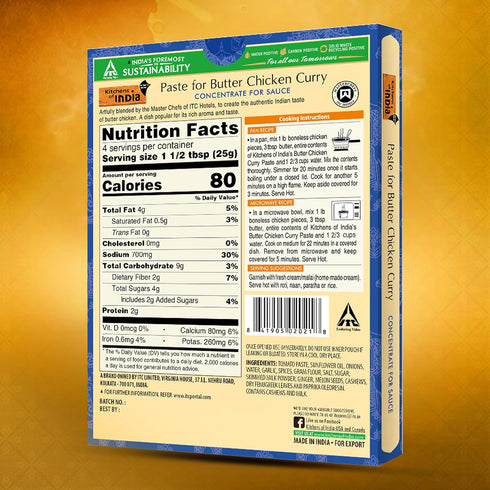 3.5-Ounce (Pack 6) Kitchens Of India Paste for Butter Chicken Curry, Boxes