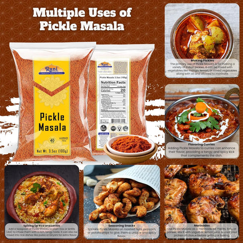 Rani Pickle (Achar) Masala Indian Spice Blend 3.5oz (100g) ~ All Natural, Vegan, Gluten Friendly