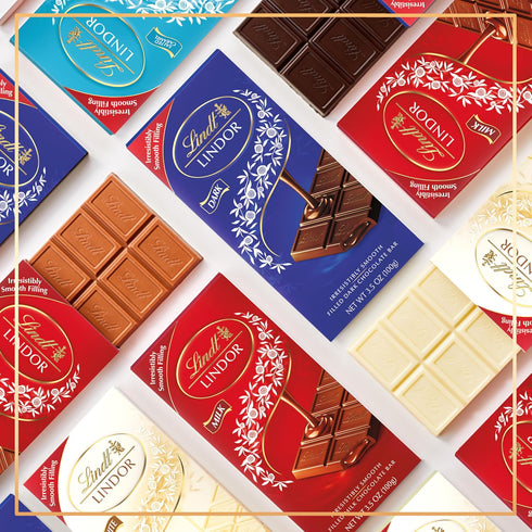 3.5 oz. (12 Pack) Lindt LINDOR Salted Caramel Milk Chocolate Truffle Bar, Easter Chocolate Candy Bar with Smooth