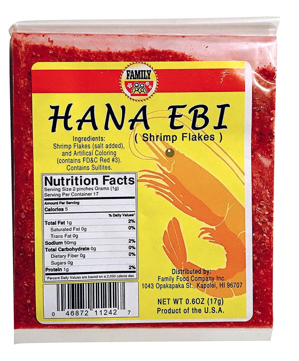 Family Hawaii Hana Ebi Shrimp Flakes (Red, 0.06 Ounce)