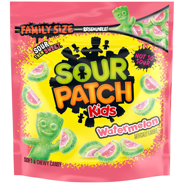 SOUR PATCH KIDS Watermelon Soft & Chewy Gummy Candy, Family Size, Bulk