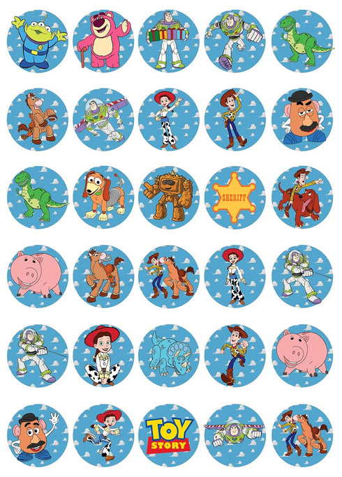 30 x Edible Cupcake Toppers, Classic Story Themed Collection of Uncut Edible Cake Decorations on Wafer Sheet