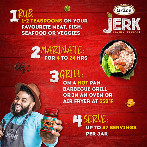 Pack Grace Jamaican Jerk Seasoning Paste Variety - Honey, Mild & Hot Jerk Seasoning Jamaican Style - Caribbean Jerk