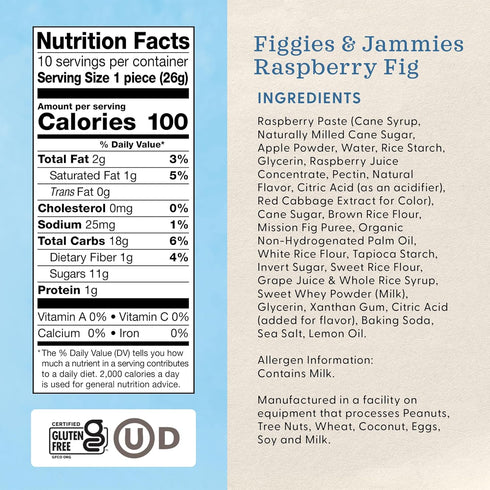 Jammies, 9 oz. (Pack 6) Pamelas Figgies & Raspberry & Fig, Gluten-Free, Egg-Free, Non-Dairy