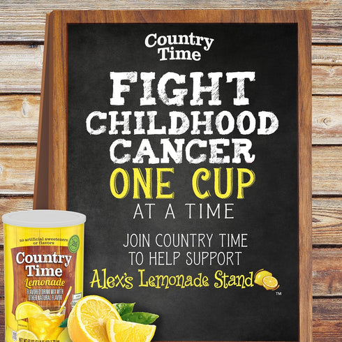 Country 1 63 oz Time Lemonade Powdered Drink Mix, Canister, for Flavorful Hydration and Shareable Refreshment