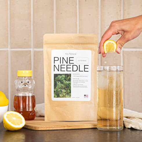 Go Natural. immunity, (60 Count (Pack 1)) Pine needle tea, wild-foraged in the USA, picked from northern white pines |