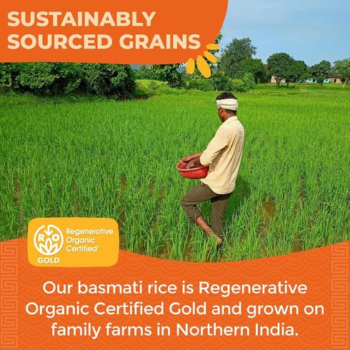 30 Oz (Pack 2) Lotus Foods Regenerative Organic White Basmati Rice - Gluten Free Long Grain White Rice, Vegan, Non GMO