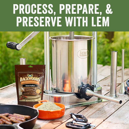 20 9.5 Package LEM Products Backwoods Sweet Italian Fresh Sausage Seasoning Kit, Ideal for Wild Game and Domestic Meat
