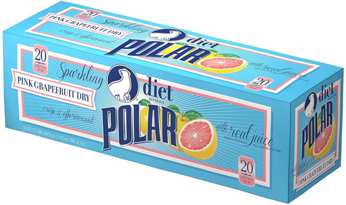 Polar Beverages Dry Juice, Diet Pink Grapefruit, 12 Fluid Ounce (Pack of