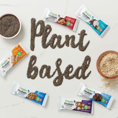 Orgain Organic Vegan Protein Bars, Peanut Butter Chocolate Chunk - 10g Plant Based Protein, Gluten Free, 1.41 Oz (Pack