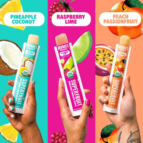 (Pack 50) DeeBee's Organics Tropical SuperFruit Freezie Pops, No Added Sugars, No Artificial Flavors or Colors