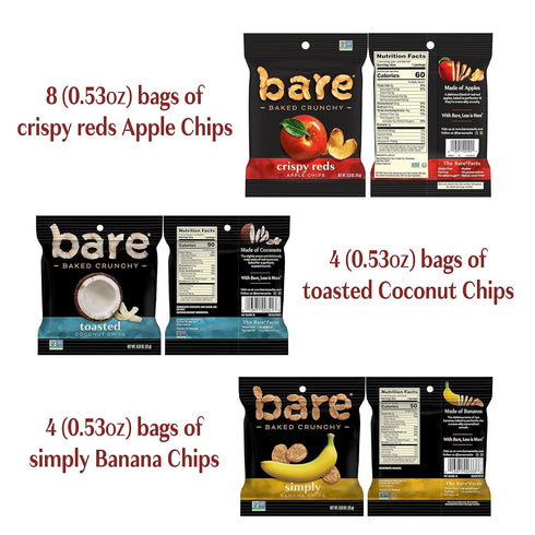 Pack, 0.53 (Pack 16) Bare Baked Crunchy, Fruit Variety Ounce