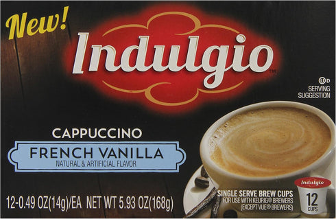 Indulgio 12-Count Cappuccino, French Vanilla, Single Serve Cup for Keurig K-Cup Brewers