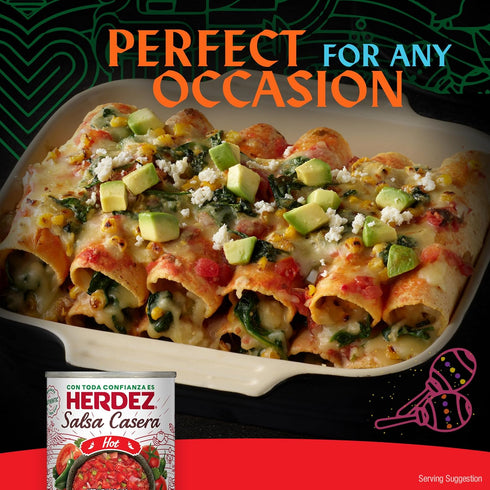 7 oz (12 Pack) HERDEZ Salsa Casera, Hot, Can - Authentic Mexican Homestyle Salsa, Perfect for Tacos, Chips & Dips