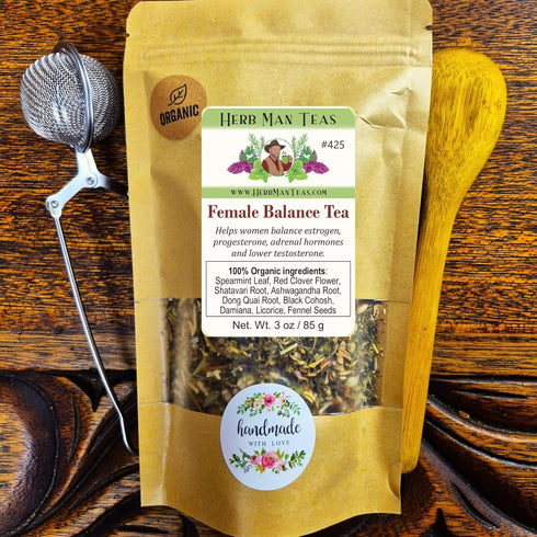 '-100% FEMALE HORMONE BALANCE TEA - Balances female and adrenal hormones formulated by master herbalist Khabir Organic