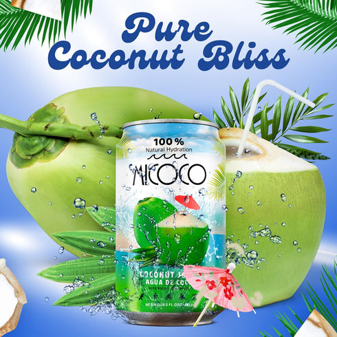 60% 10.5 Oz (Pack 24) MICOCO Coconut Juice, Juice, With Pulp, Fl