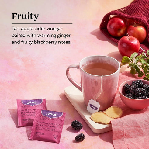 16 Pack (6 Packs) Yogi Tea Blackberry Apple Cider Digestive Awakening Tea - Tea Bags per - Organic Tea to Support