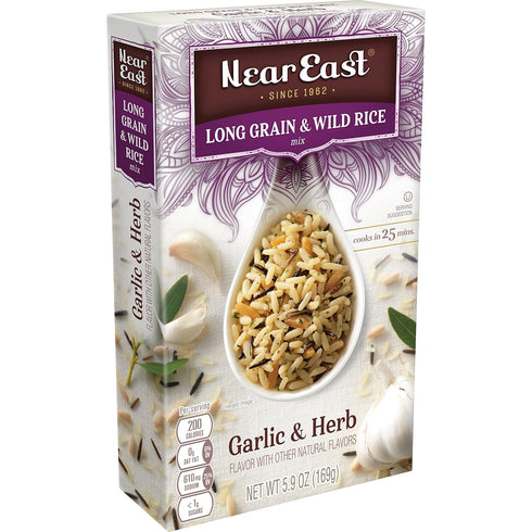 5.9oz (Pack 12 Near East Long Grain & Wild Rice Mix, Garlic & Herb of Boxes)