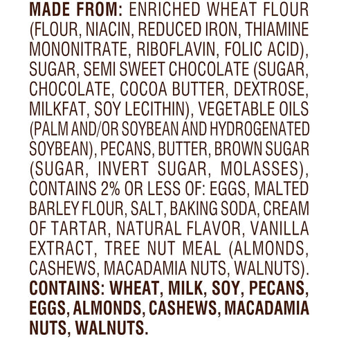 Pepperidge Farm Chesapeake Crispy Dark Chocolate Pecan Cookies, 7.2 OZ Bag (8 Cookies)