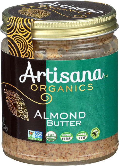 9oz Artisana Organics Raw Almond Butter, | No Sugar Added, No Palm Oil, Vegan, Paleo, and Keto Friendly