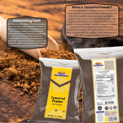 Rani Tamarind Powder (Imli) 7oz (200g) ~ All Natural, Vegan, Gluten Friendly, Kosher, NON-GMO, Indian Origin