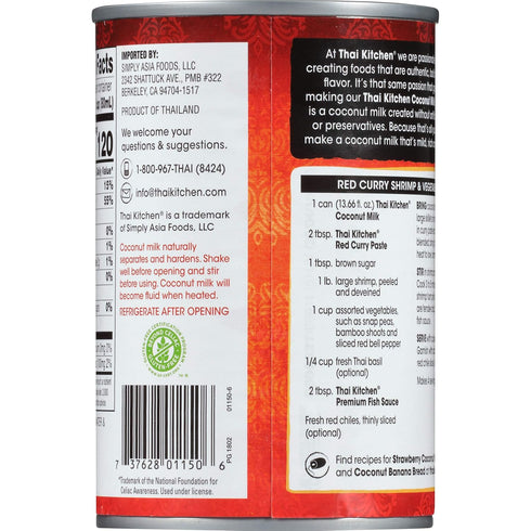 13.66 oz Thai Kitchen Unsweetened Coconut Milk, fl