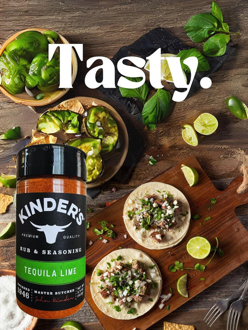 Kinder's Tequila Lime Seasoning, 5.9 oz Bottle