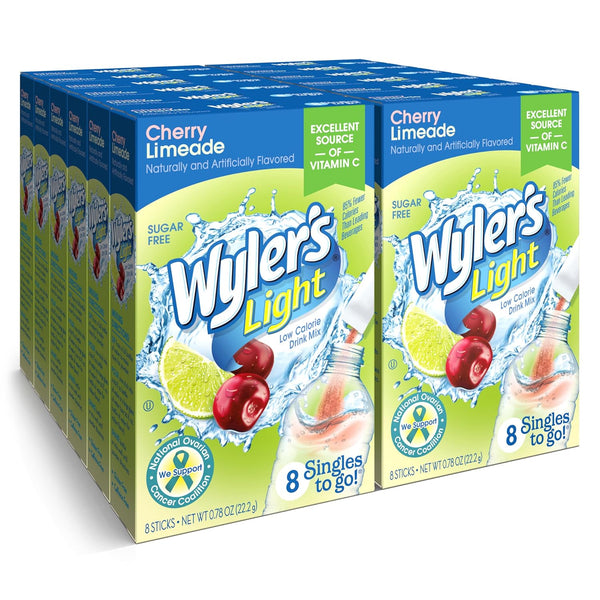 Wyler's Light Cherry Limeade Singles To Go Drink Mix Cherry Limeade, 8