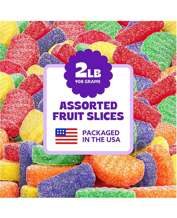 Cambie Fruit Slices Candy, 2 lb of Assorted Fruit Slices Jelly Candy