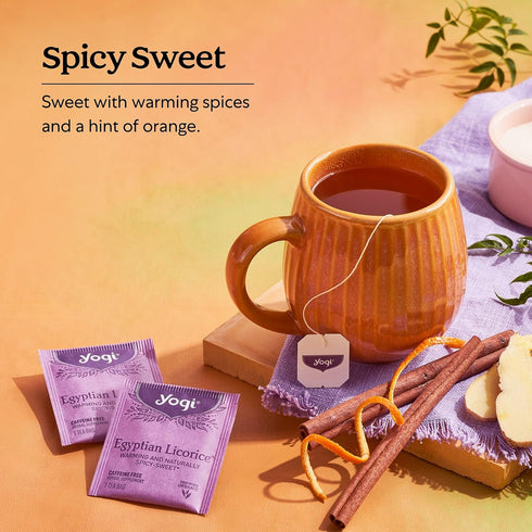 16 Pack (4 Packs) Yogi Tea Egyptian Licorice Tea - Tea Bags per - Organic Licorice Tea Bags - Includes Licorice Root