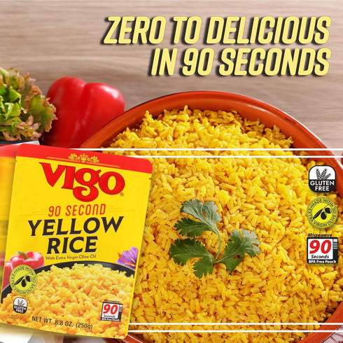 90 8.8 (Pack 1) Vigo Second Yellow Rice with Extra Virgin Olive Oil, Ounce