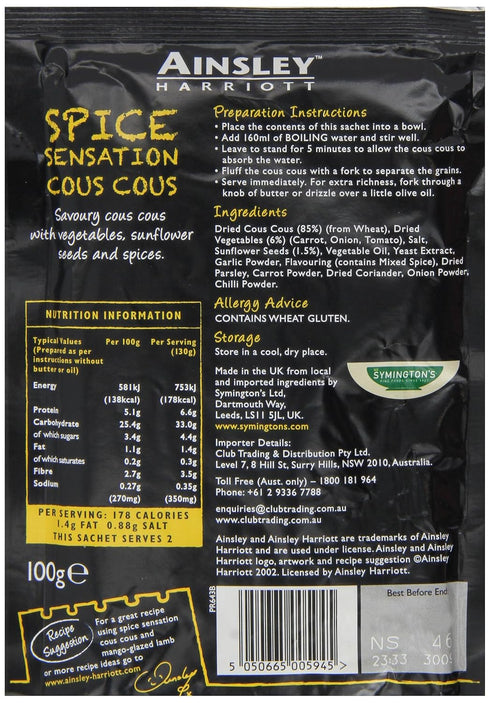 Ainsley Harriott 100g Spice Sensation Cous Cous