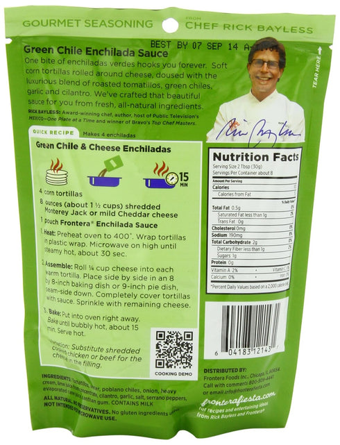 frontera 8 (Pack 6) Foods Enchilada Sauce, Green Chile, Ounce