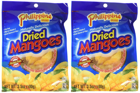 Philippine Brand Dried Mangoes, 3.53oz, Pack of 2
