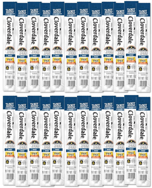 Cloverdale Tangy Snackers Beef Summer Sausage Stick 1 Ounce, 24 Pack Individually