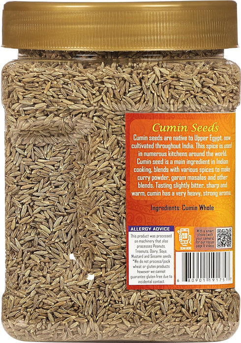 16oz (1lb) 454g Rani Cumin Seeds Whole (Jeera) Spice PET Jar ~ All Natural | Gluten Friendly | NON-GMO | Kosher | Vegan